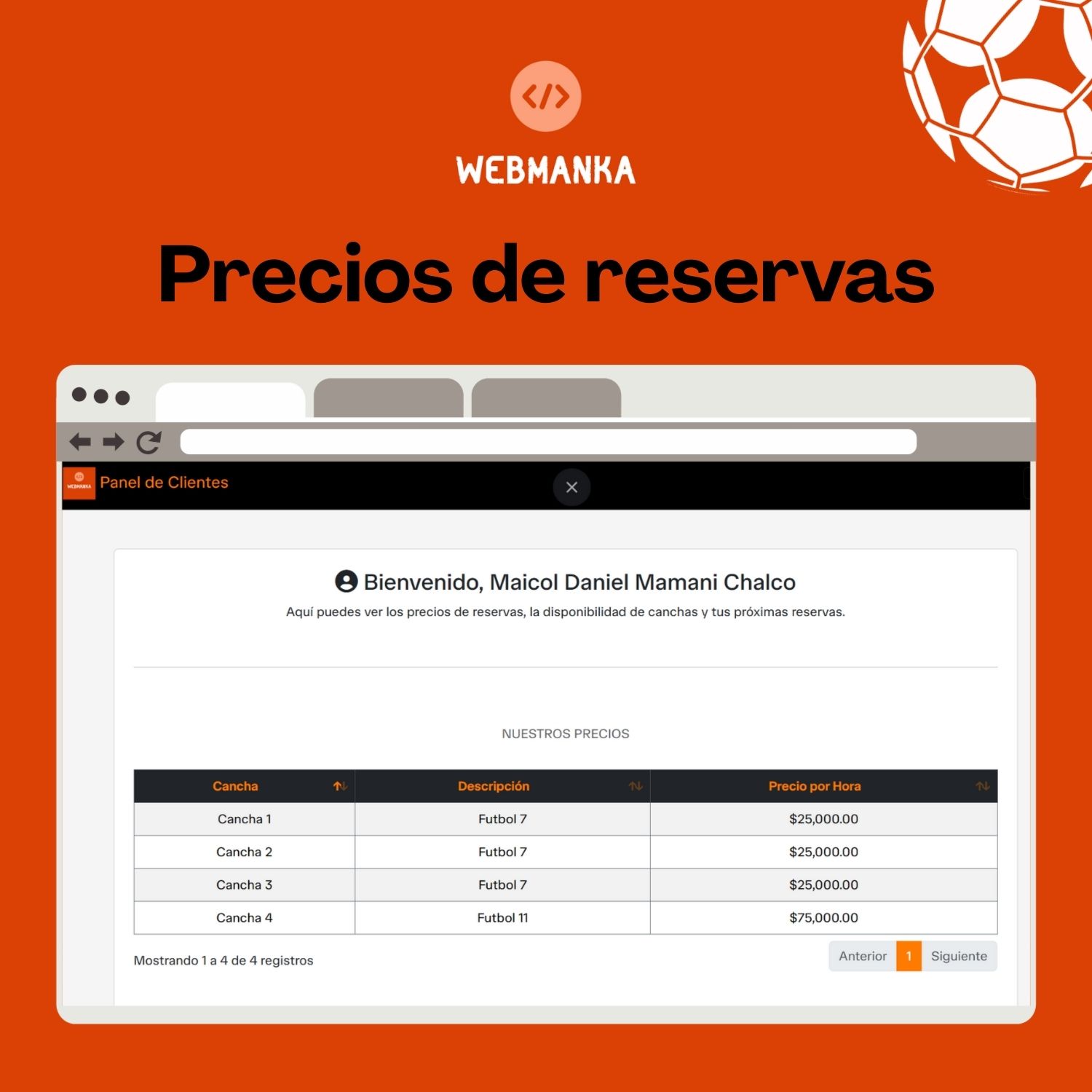 Sistema de reservas para canchas - Image 5